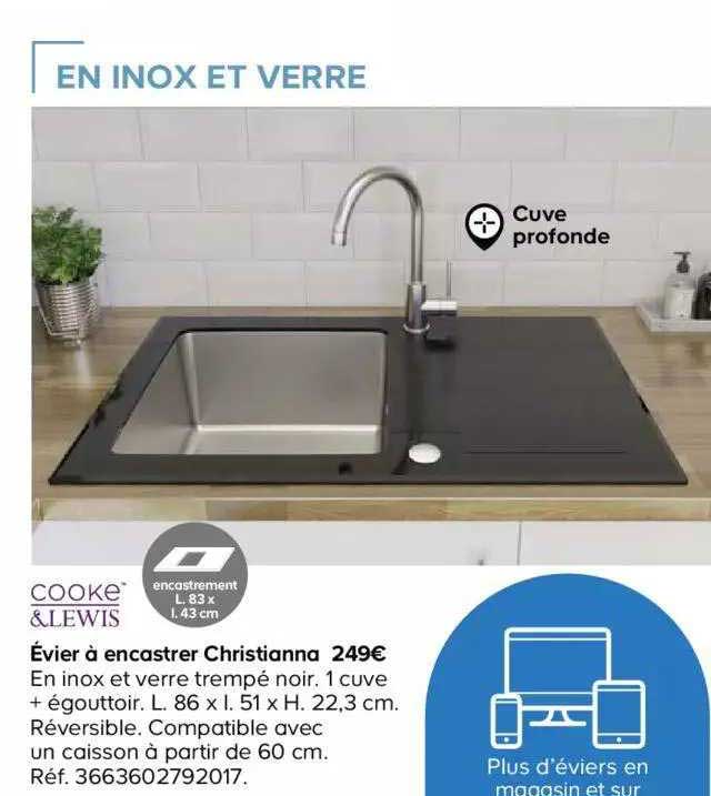 évier à encastrer christianna cooke&lewis