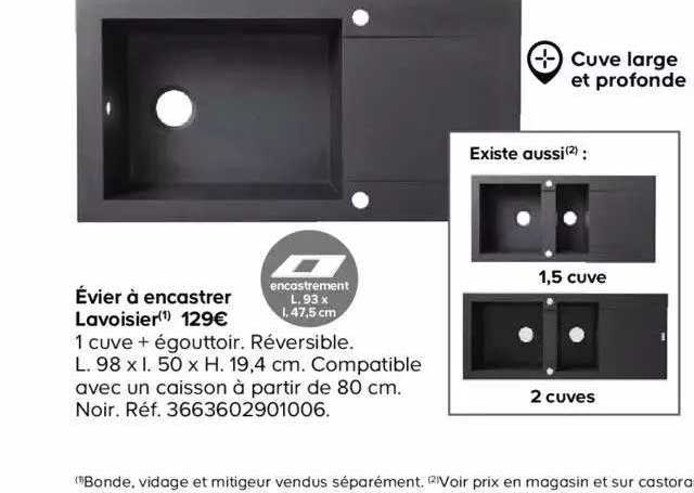 évier à encastrer lavoisier