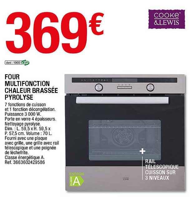 four multifonction chaleur brassée pyrolyse cooke & lewis