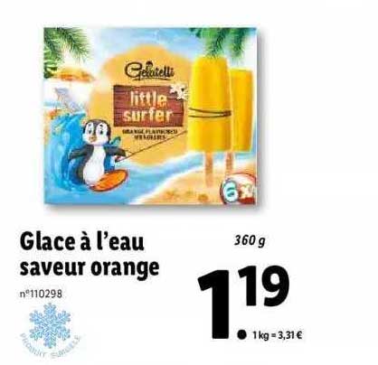 glace a l'eau saveur orange