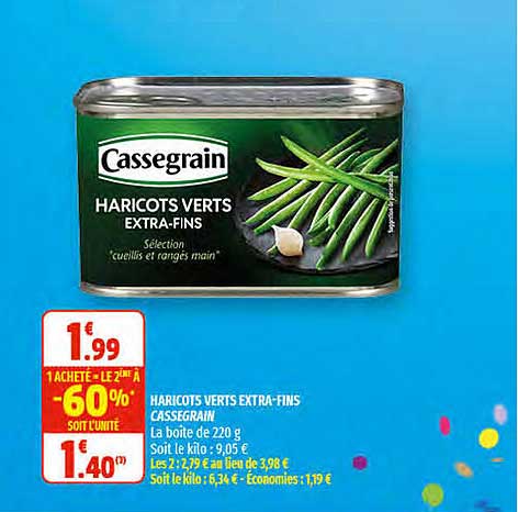 haricots verts extra-fins cassegrain