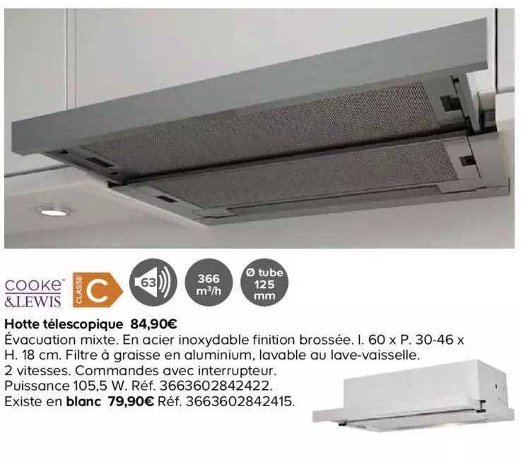 hotte télescopique cooke&lewis