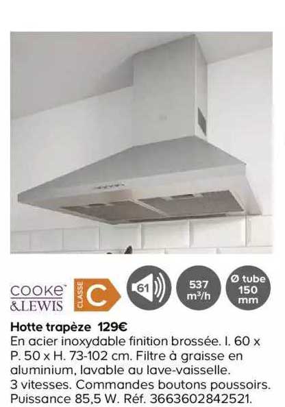 hotte trapèze cooke & lewis