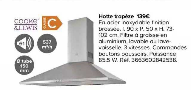 hotte trapèze cooke & lewis