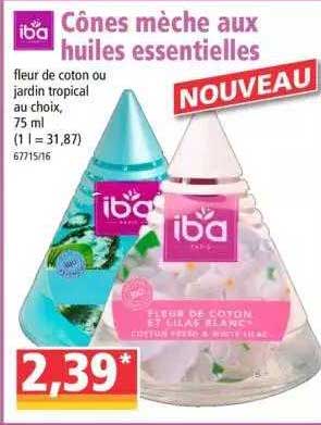 iba cones meche aux huiles essentielles