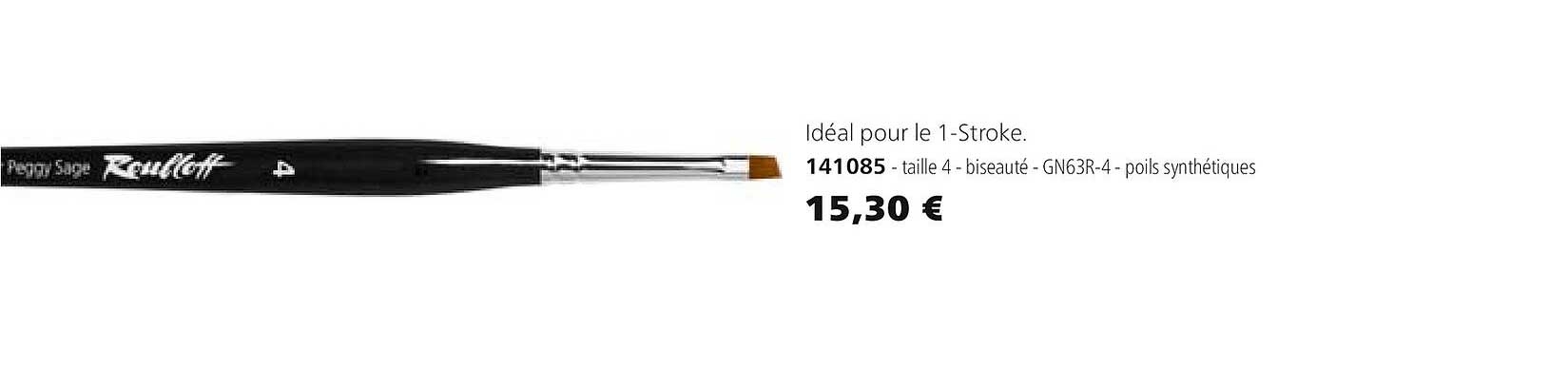 idéal pour le 1-stroke 141085 taille 4 biseauté gn63r-4 poils synthétiques
