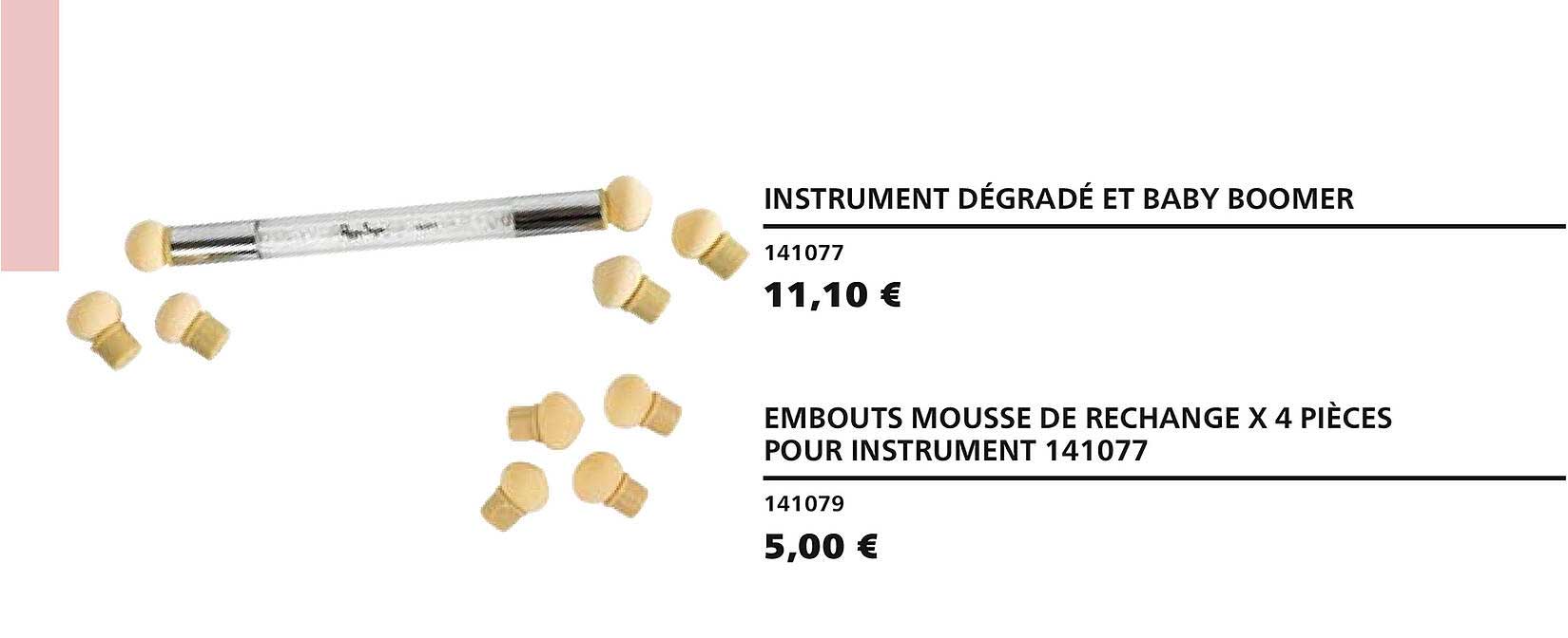 instrument dégradé et baby boomer 141077 embouts mousse de recharge x 4 pièces pour instrument 141077 141079