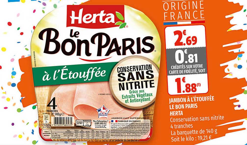 Jambon à L'étouffée Le Bon Paris Herta
