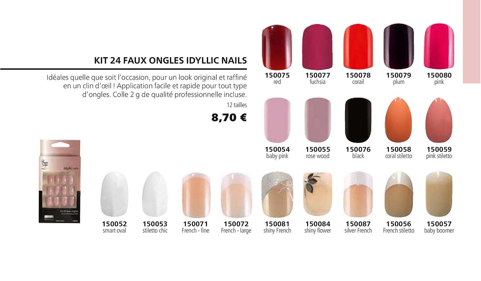 kit 24 faux ongles idyllic nails