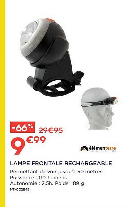 lampe frontale rechargeable élémenterre