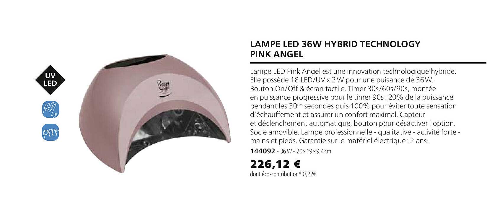 lampe led 36 w hybrid technology pink angel 144092