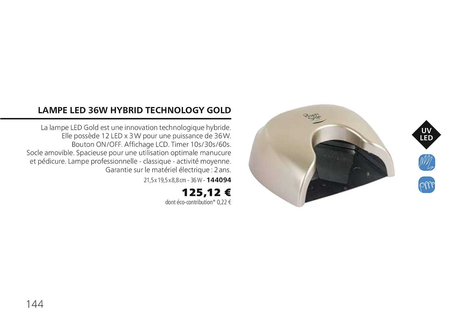 lampe led 36w hybrid technology gold 144094