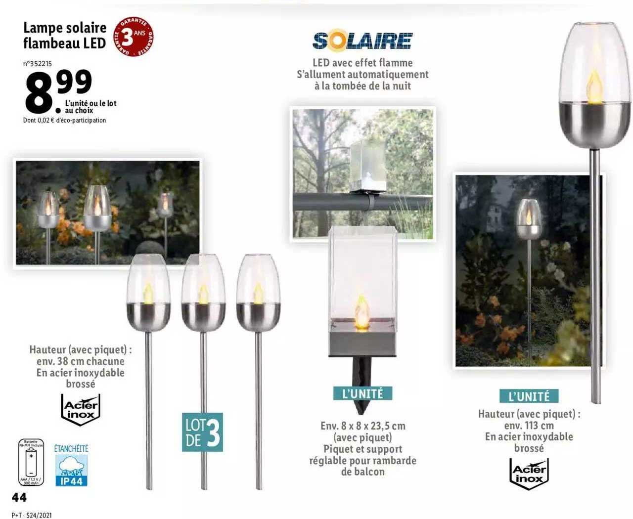 lampe solaire flambeau led