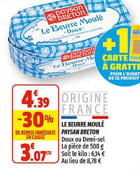 le beurre moulé paysan breton