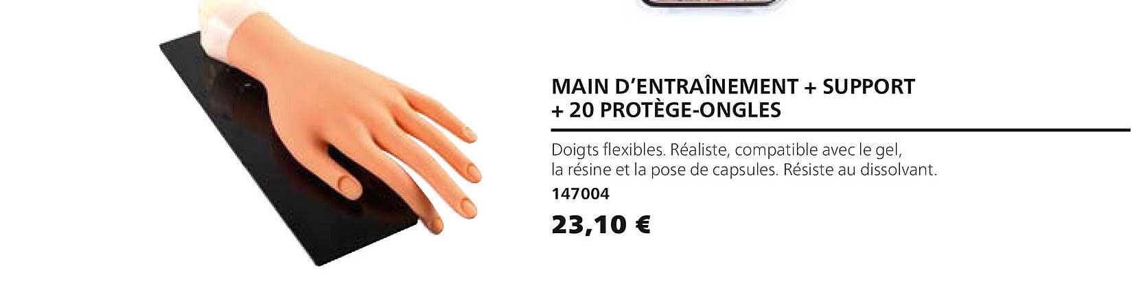 main d'entraînement + support + 20 protège-ongles 147004