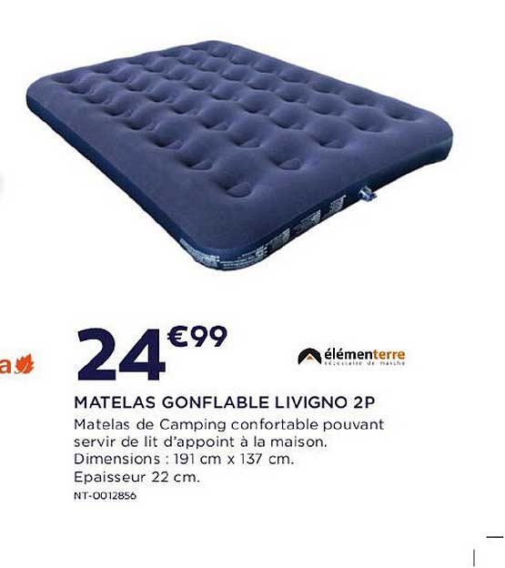 matelas gonflable livigno 2p élémenterre