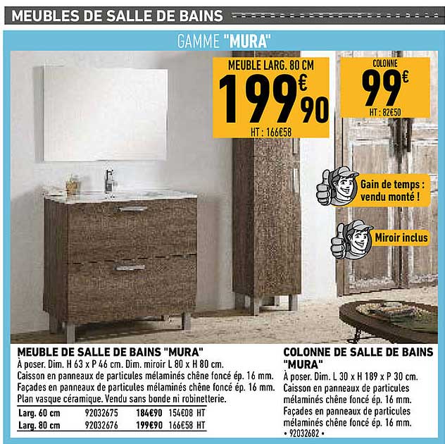 meuble de salle de bains "mura", colonne de salle de bains "mura"