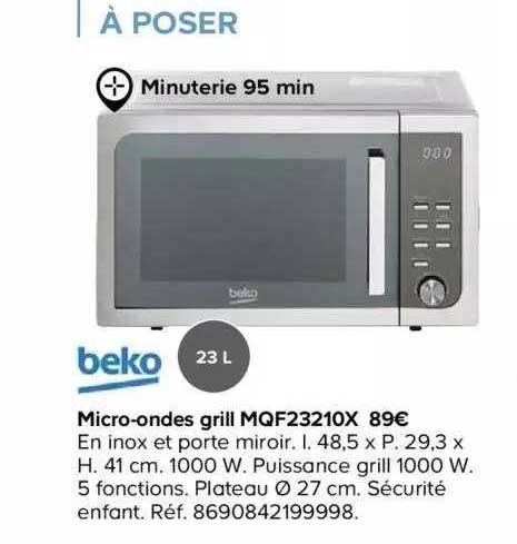micro-ondes grill mqf23210x beko