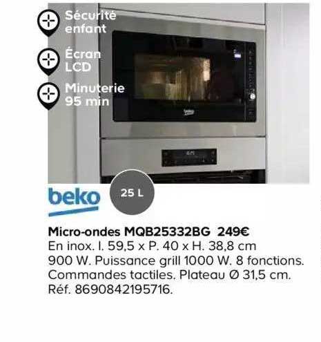 micro-ondes mqb25332bg beko