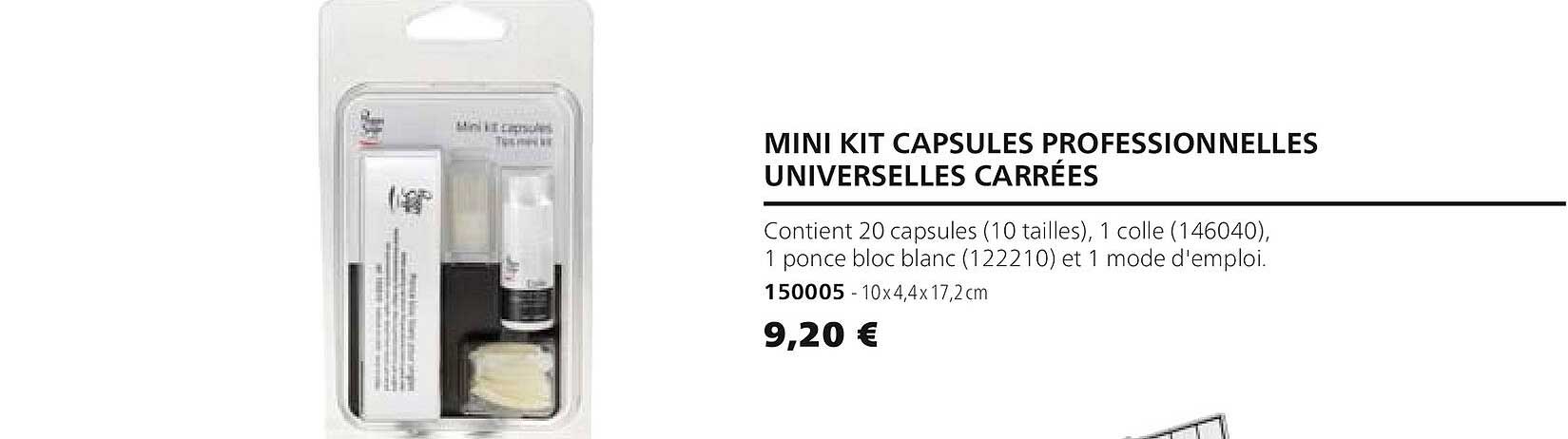 mini kit capsules professionnelles universelles carrées