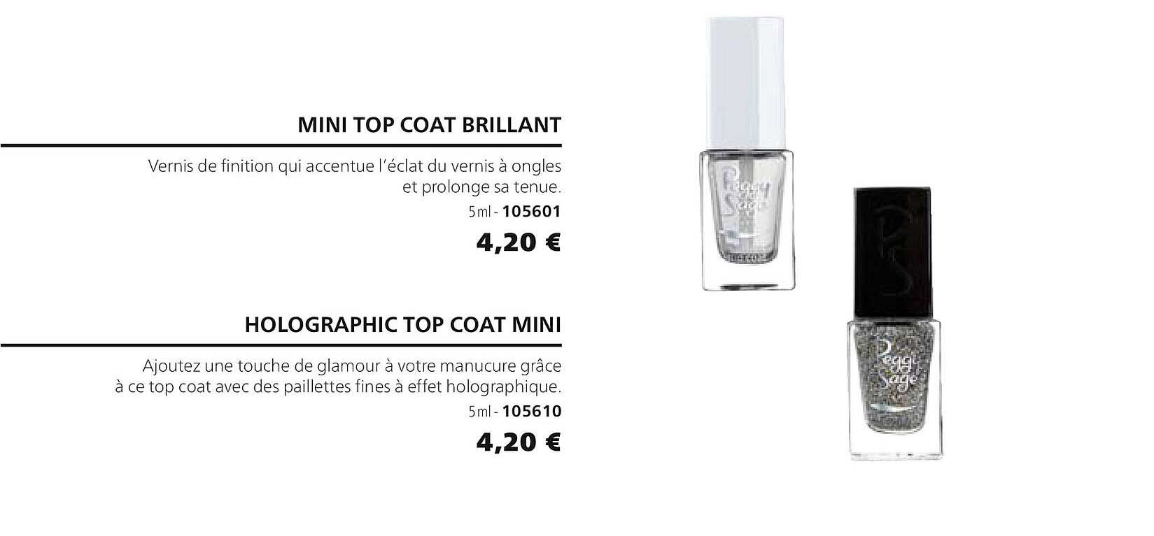 mini top coat brillant 105601 holographic top coat mini 105610