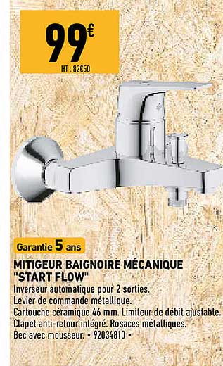 Mitigeur Baignoire Mécanique "start Flow"