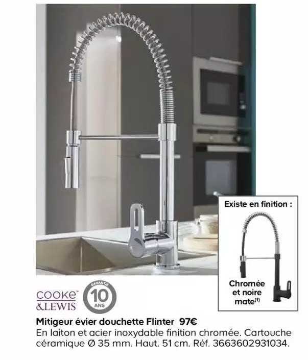 mitigeur évier douchette flinter cooke&lewis