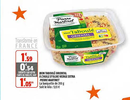 mon taboulé oriental à l'huile d'olive vierge extra pierre martinet