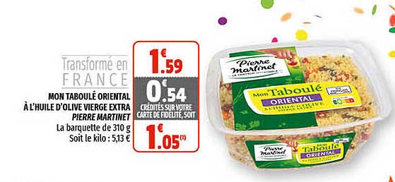 mon taboulé oriental à l'huile d'olive vierge extra pierre martinet