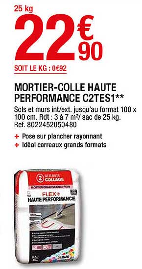 mortier-colle haute performance c2tes1