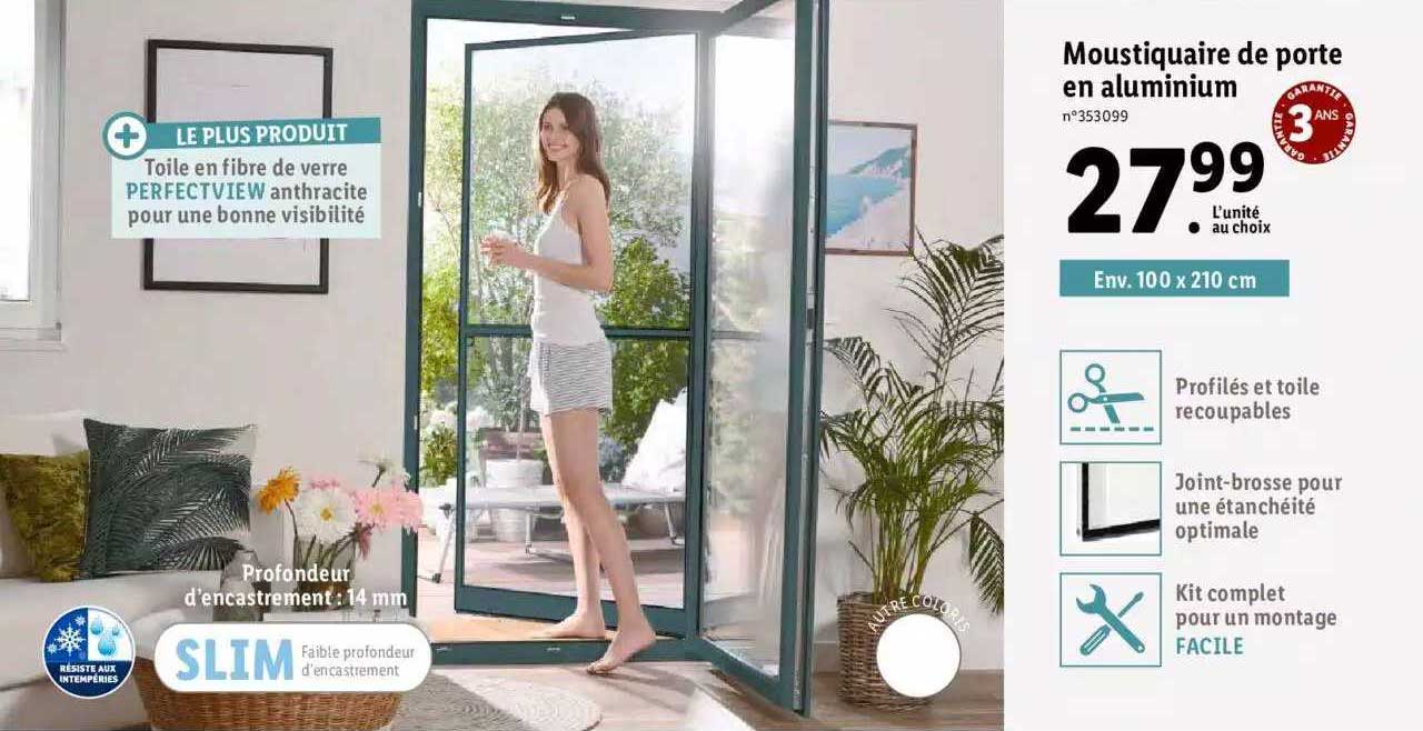 moustiquaire de porte en aluminum