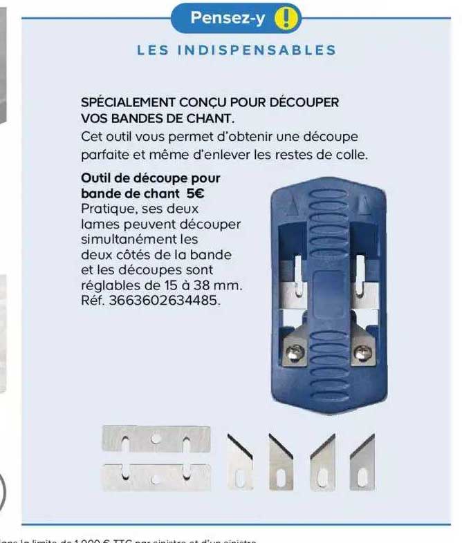 outil de découpe pour bande de chant