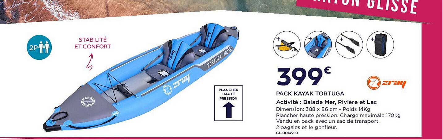 pack kayak tortuga