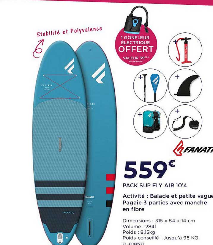 pack sup fly air 10'4