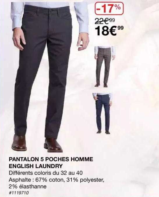 pantalon 5 poches homme english laundry