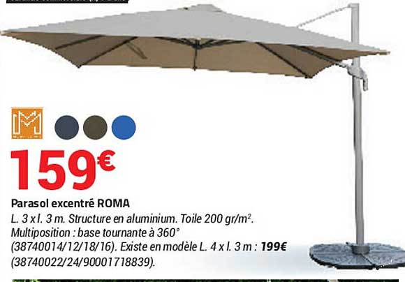 parasol excentré roma