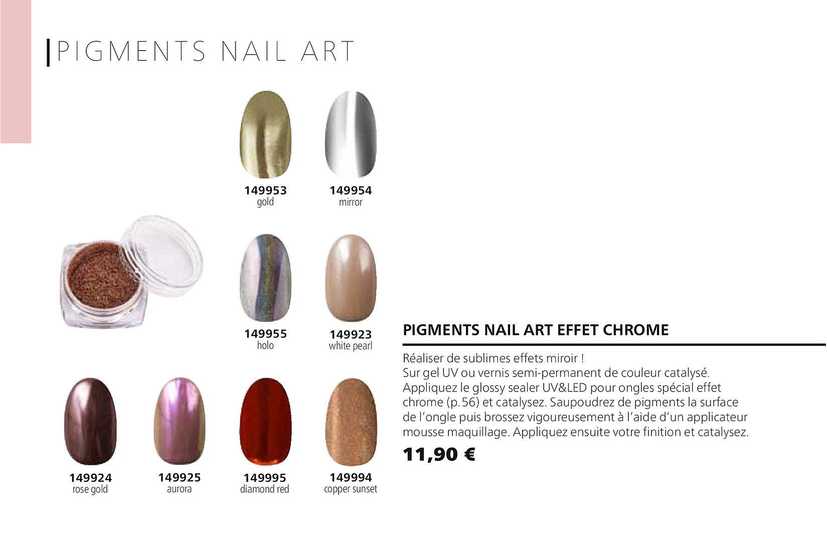 pigments nail art effet chrome