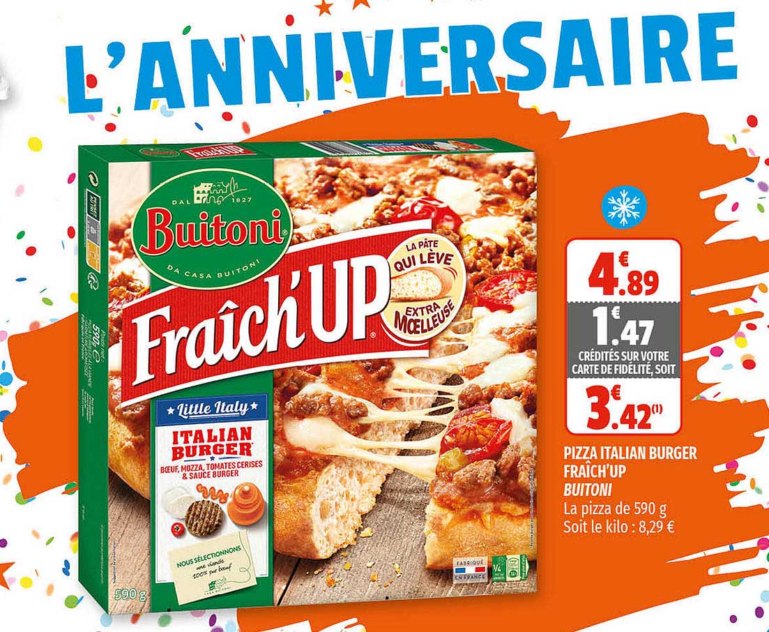 pizza italian burger fraîch'up buitoni