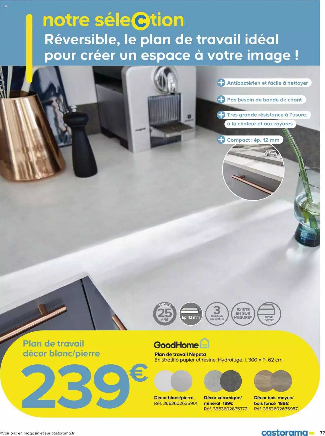 Plan De Travail Décor Blanc Pierre