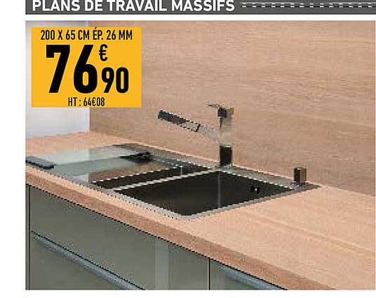 plans de travail massifs