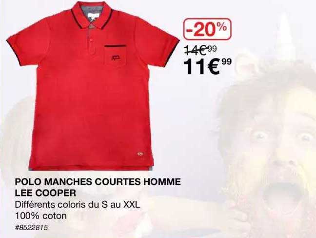 polo manches courtes homme lee cooper