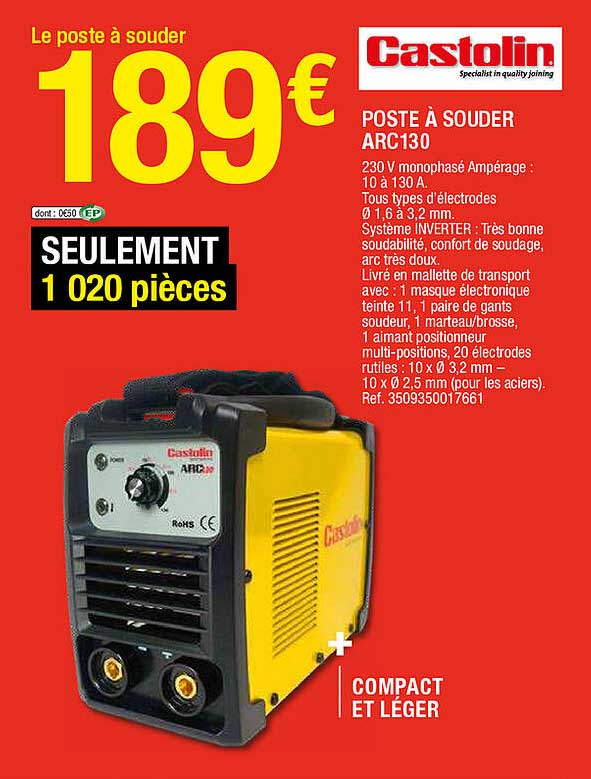 poste à souder arc130 castolin