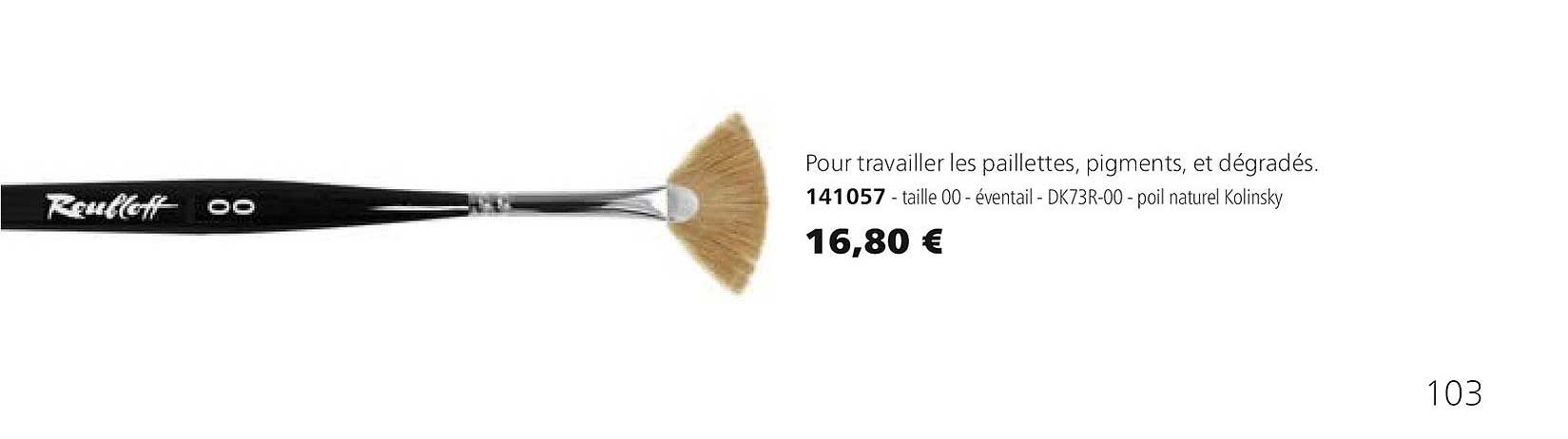 141057 taille 00 éventail dk73r-00 poil naturel kolinsky