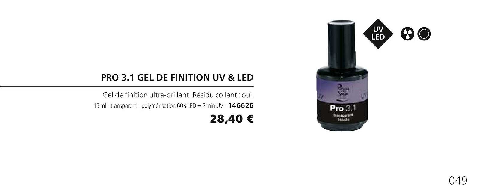 pro 3.1 gel de finition uv & led 146626