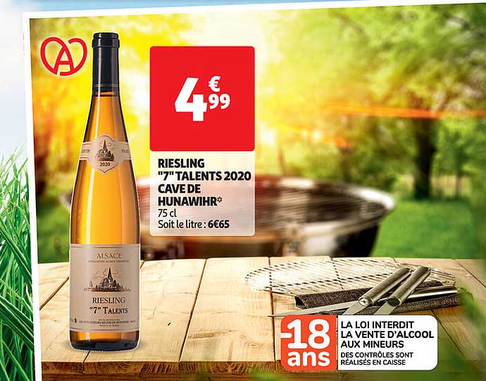 riesling "7" talents 2020 cave de hunawihr
