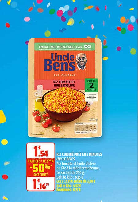 riz cuisiné prêt en 2 minutes uncle ben's
