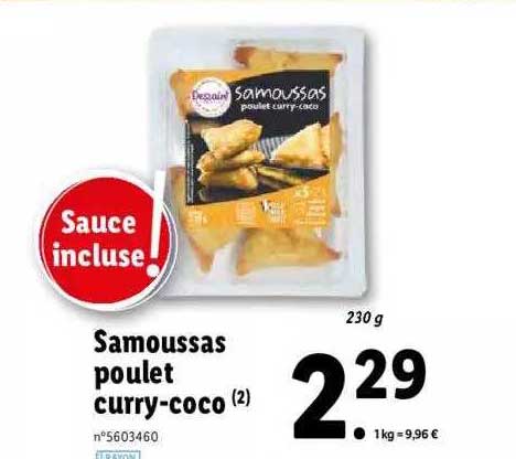 samoussas poule curry-coco