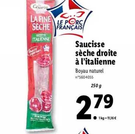 saucisse seche droite a l'italienne