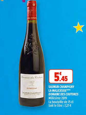 saumur champigny la malicieuse domaine des coutures