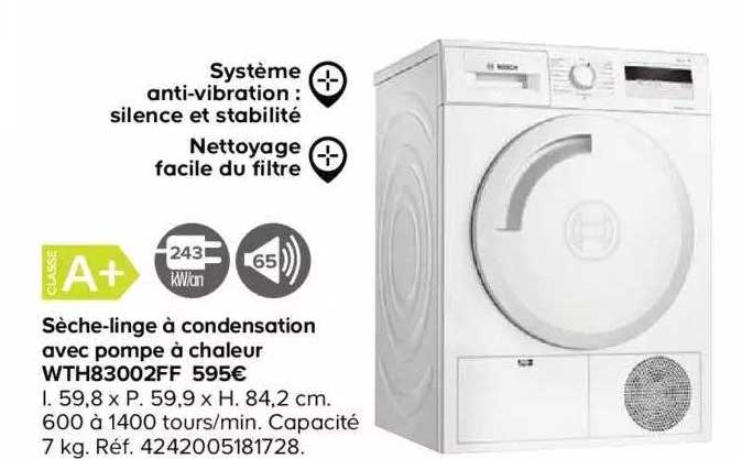 sèche-linge à condensation avec pompe à chaleur wth83002ff